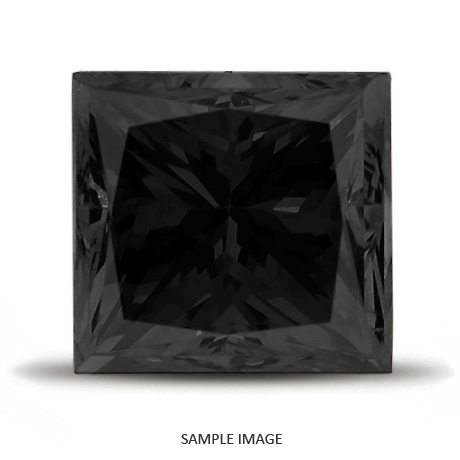 1.51 Carat Excellent Cut Black Princess Cut AGI Certified Loose Natural Diamond