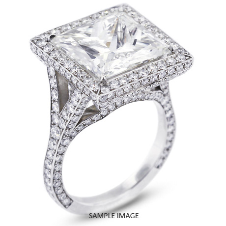 Platinum Vintage Halo Engagement Ring Setting with Diamonds (8.32ct. tw.)