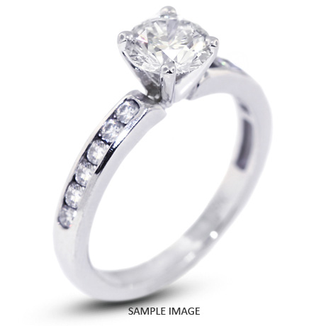 14k White Gold Engagement Ring 2.82 carat total F-VS1 Round Brilliant Diamond