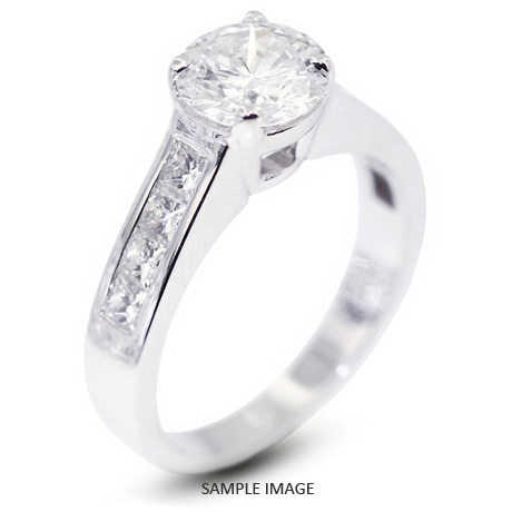 14k White Gold Engagement Ring 2.91 carat total E-VS2 Round Brilliant Diamond
