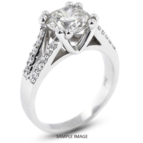 14k White Gold Engagement Ring 1.12 carat total F-SI1 Round Brilliant Diamond