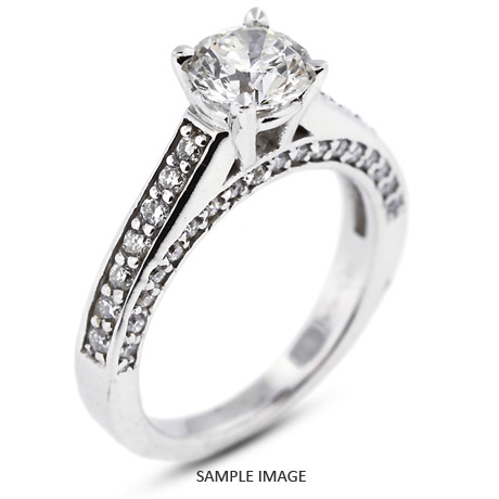 14k White Gold Engagement Ring 3.12 carat total H-SI1 Round Brilliant Diamond