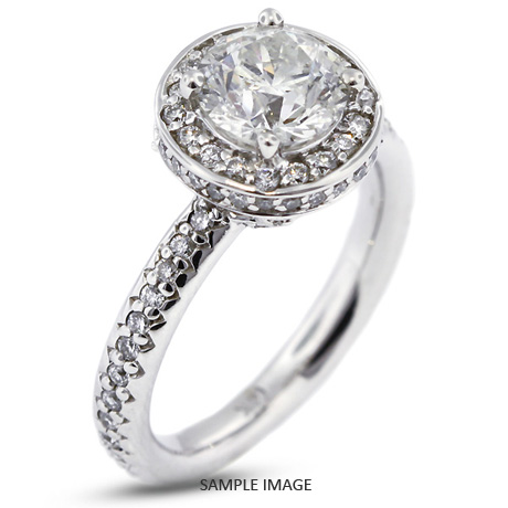 14k White Gold Halo Engagement Ring 3.70 carat total D-SI2 Round Brilliant Diamond