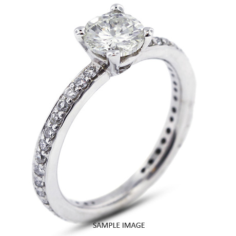 14k White Gold Engagement Ring 1.90 carat total F-SI1 Round Brilliant Diamond