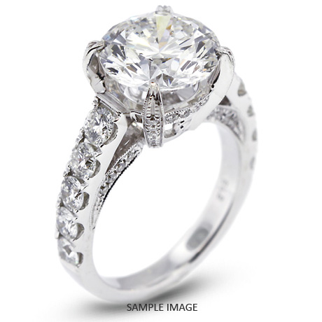 18k White Gold Engagement Ring 7.16 carat total E-SI3 Round Brilliant Diamond