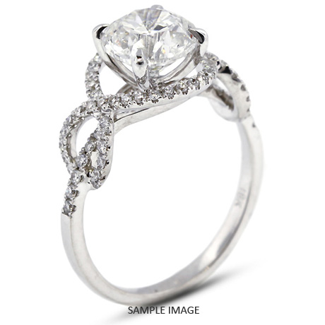 18k White Gold Engagement Ring 2.20 carat total G-SI2 Round Brilliant Diamond
