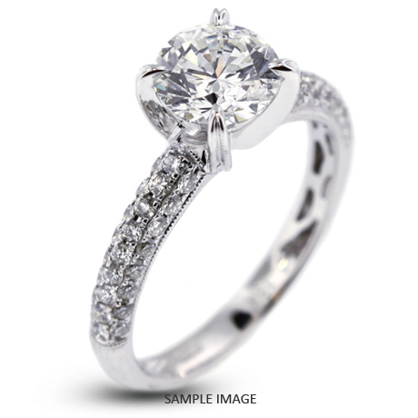 18k White Gold Engagement Ring 2.84 carat total F-VS2 Round Brilliant Diamond