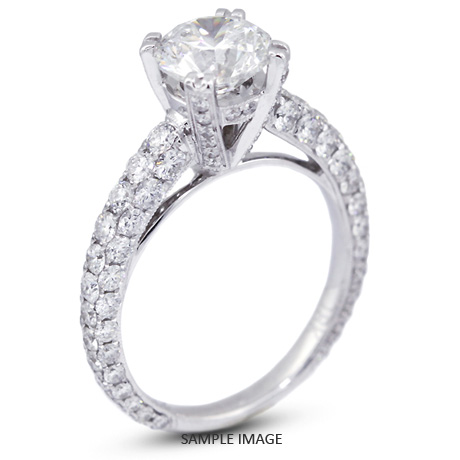 18k White Gold Engagement Ring 5.00 carat total I-SI1 Round Brilliant Diamond