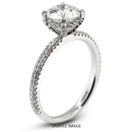 18k White Gold Engagement Ring 1.61 carat total F-SI1 Round Brilliant Diamond