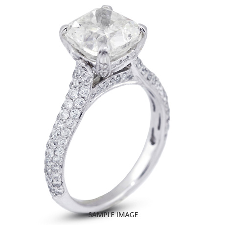 18k White Gold Engagement Ring Setting with Diamonds (3.46ct. tw.)