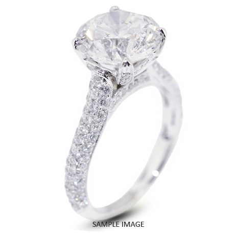 18k White Gold Engagement Ring 3.99 carat total D-SI2 Round Brilliant Diamond