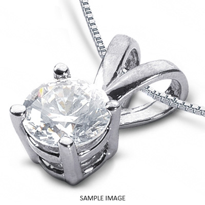 18k White Gold Classic Style Solitaire Pendant 1.30 carat E-SI1 Round Brilliant Diamond