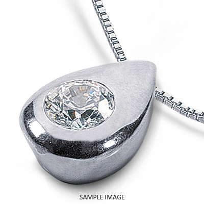 Platinum Solid Style Tear Shape Style Solitaire Pendant 1.04 carat H-SI2 Round Brilliant Diamond