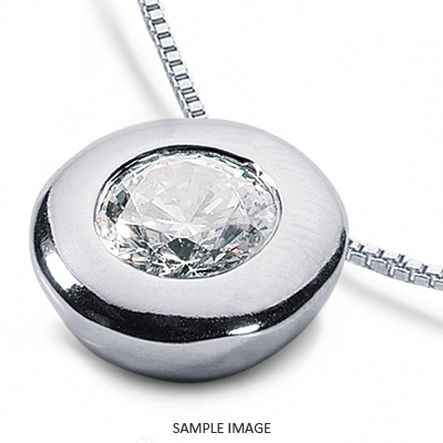 18k White Gold Solid Style Solitaire Pendant 1.02 carat D-SI3 Round Brilliant Diamond