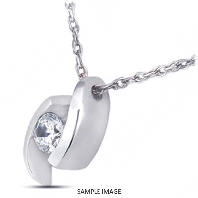 Platinum Tension Style Solitaire Pendant 0.61 carat F-VS1 Round Brilliant Diamond