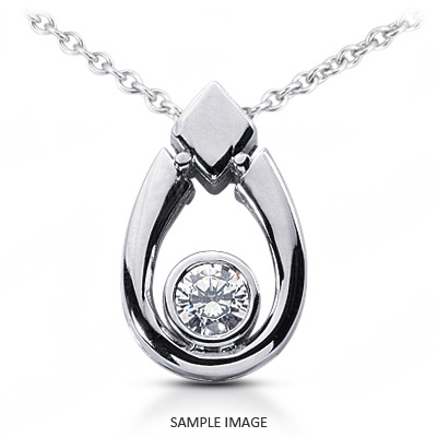 Platinum Solid Style Tear Shape Style Solitaire Pendant 1.01 carat E-VS2 Round Brilliant Diamond