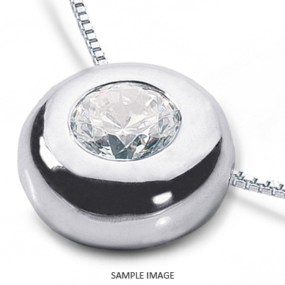 14k White Gold Solid Style Solitaire Pendant 1.61 carat I-SI1 Round Brilliant Diamond