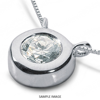 18k White Gold Solid Style Solitaire Pendant 0.54 carat E-SI2 Round Brilliant Diamond
