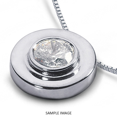 Platinum Solid Style Solitaire Pendant 0.68 carat E-VS2 Round Brilliant Diamond