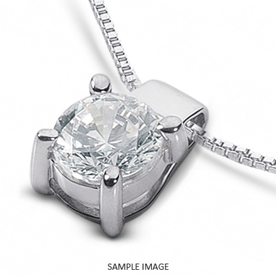 14k White Gold Classic Style Solitaire Pendant 0.77 carat F-VS1 Round Brilliant Diamond