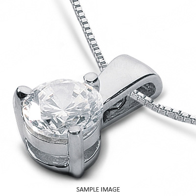 14k White Gold Classic Style Solitaire Pendant 1.00 carat E-VS2 Round Brilliant Diamond