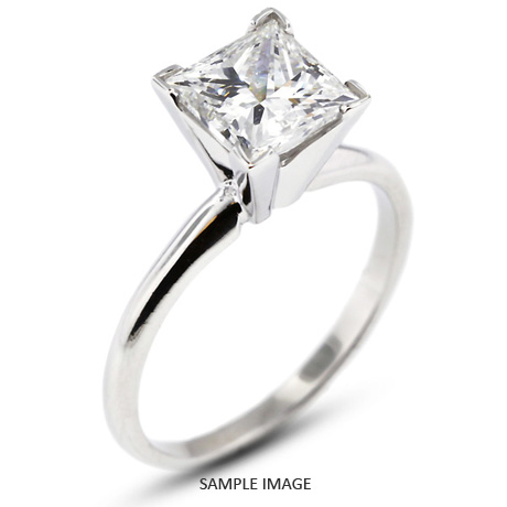 14k White Gold Classic Style Solitaire Engagement Ring 2.08ct D-VS1 Princess Cut Diamond