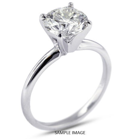 14k White Gold Classic Style Solitaire Engagement Ring 2.55ct F-VS2 Round Brilliant Diamond