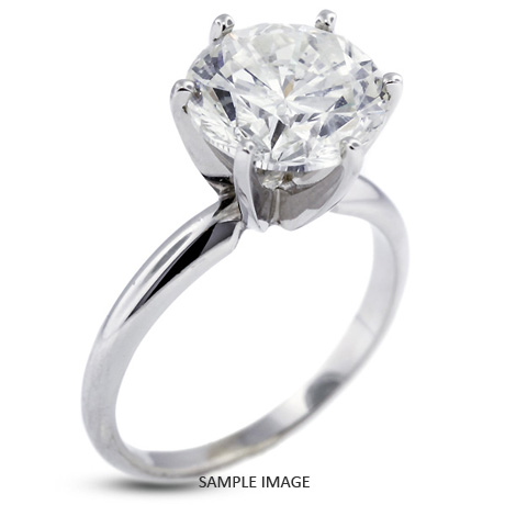 14k White Gold Classic Style Solitaire Engagement Ring 5.01ct G-SI3 Round Brilliant Diamond