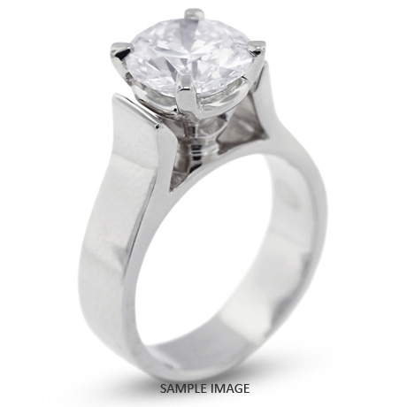 Platinum Cathedral Style Solitaire Engagement Ring 2.55ct G-SI2 Round Brilliant Diamond