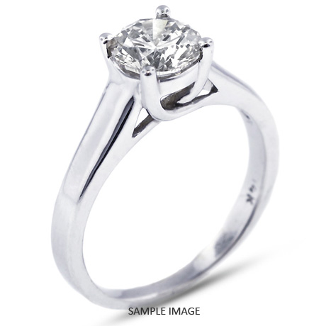 14k White Gold Trellis Style Solitaire Engagement Ring 1.02ct F-SI2 Round Brilliant Diamond