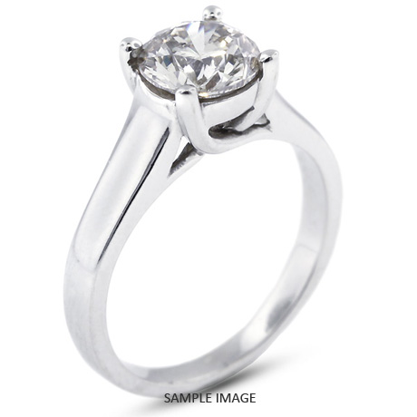 14k White Gold Trellis Style Solitaire Engagement Ring 1.59ct F-I1 Round Brilliant Diamond