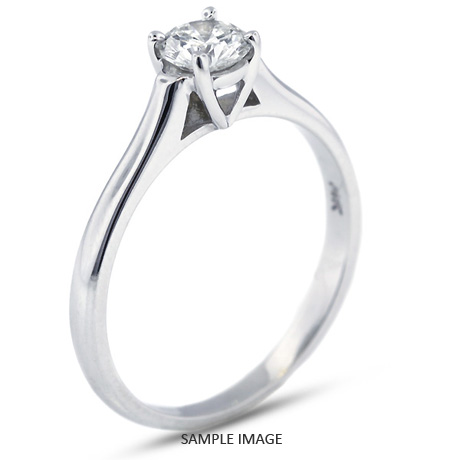 14k White Gold Cathedral Style Solitaire Engagement Ring 0.54ct E-SI2 Round Brilliant Diamond