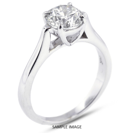 14k White Gold Cathedral Style Solitaire Engagement Ring 1.63ct I-VS2 Round Brilliant Diamond
