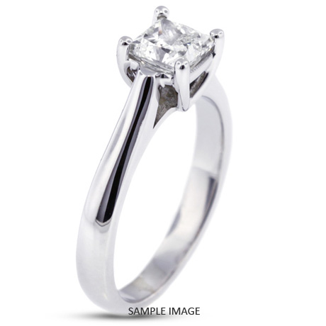 14k White Gold Cathedral Style Solitaire Engagement Ring 1.02ct D-VS2 Princess Cut Diamond