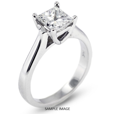 14k White Gold Cathedral Style Solitaire Engagement Ring 1.54ct D-VS1 Princess Cut Diamond