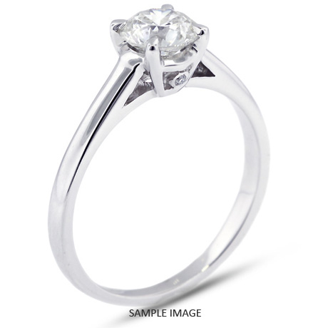 14k White Gold Basket Style Solitaire Engagement Ring 1.02ct D-SI3 Round Brilliant Diamond