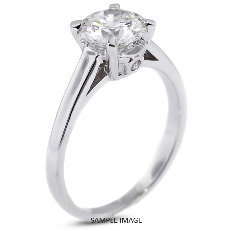 14k White Gold Basket Style Solitaire Engagement Ring 2.42ct D-SI2 Round Brilliant Diamond