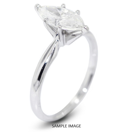 14k White Gold Classic Style Solitaire Engagement Ring 1.51ct F-VS1 Marquise Shape Diamond