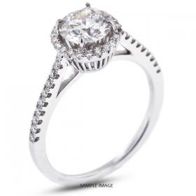 18k White Gold Halo Engagement Ring 0.75 carat total F-I1 Round Brilliant Diamond