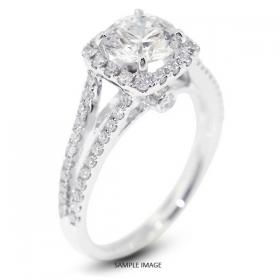 18k White Gold Halo Engagement Ring 3.43 carat total H-VS2 Round Brilliant Diamond