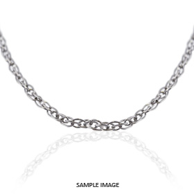 14k White Gold Oval Cable Chain