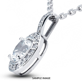 14k White Gold Gallery Design with Halo Pendant 1.24 carat total E-SI1 Oval Shape Diamond