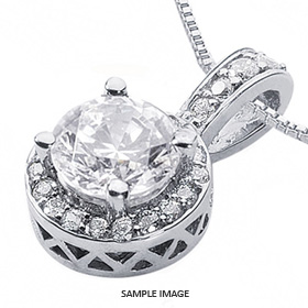 Platinum Gallery Design with Halo Pendant 0.80 carat total F-VS1 Round Brilliant Diamond