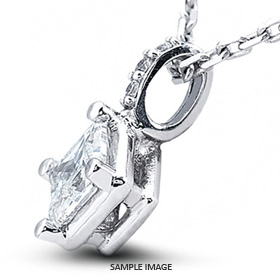 18k White Gold Classic Style Pendant 0.98 carat total E-SI1 Square Radiant Cut Diamond