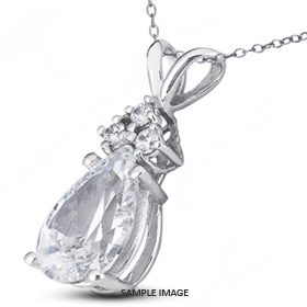 Platinum Classic Style Pendant 3.14 carat total G-SI1 Pear Shape Diamond