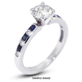 14k White Gold Engagement Ring 1.50 carat total D-SI1 Round Brilliant Diamond