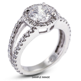14k White Gold Halo Engagement Ring 2.22 carat total D-SI2 Round Brilliant Diamond