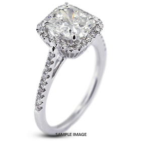 18k White Gold Halo Engagement Ring 2.61 carat total G-VS1 Square Radiant Cut Diamond