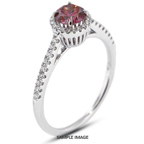 18k White Gold Halo Engagement Ring 0.95 carat total Pink-SI3 Round Brilliant Diamond