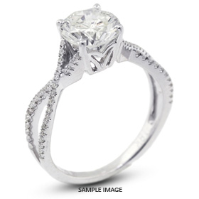 18k White Gold Engagement Ring 1.68 carat total D-SI1 Round Brilliant Diamond